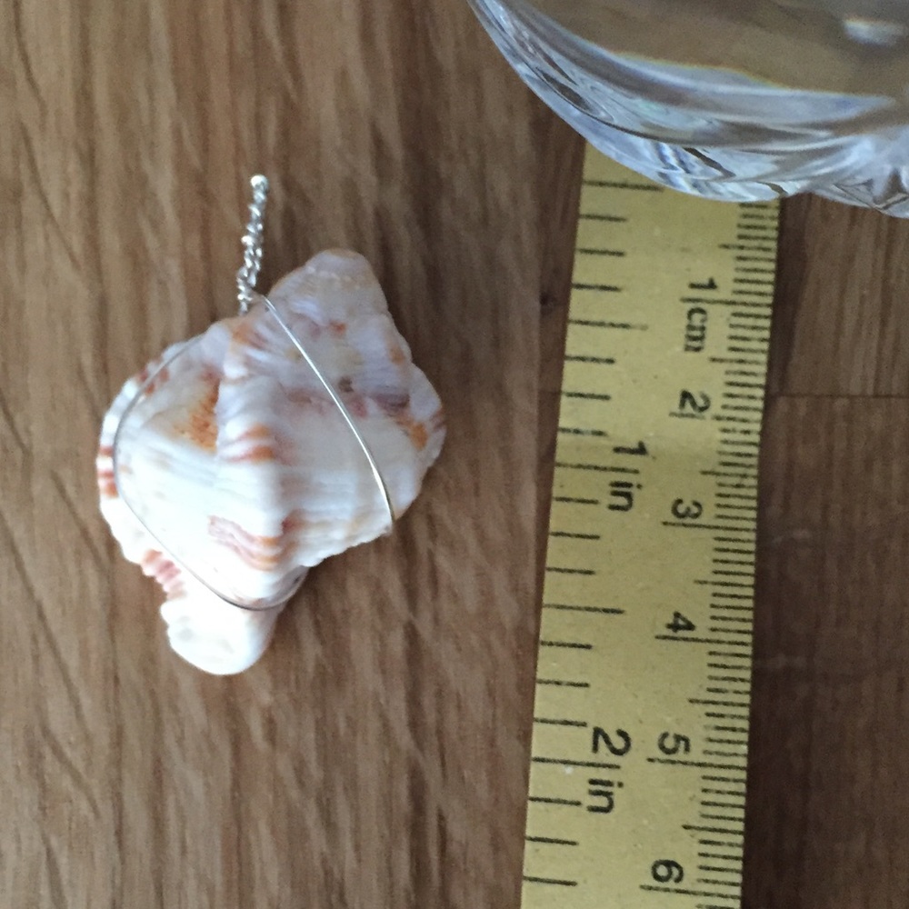 Wire Wrapped Shell Pendant - Picture 3 of 4